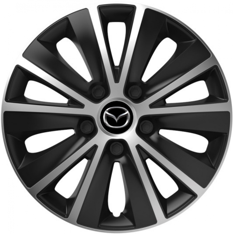 PUKLICE PRE MAZDA 15" RAPIDE silver/black 4ks